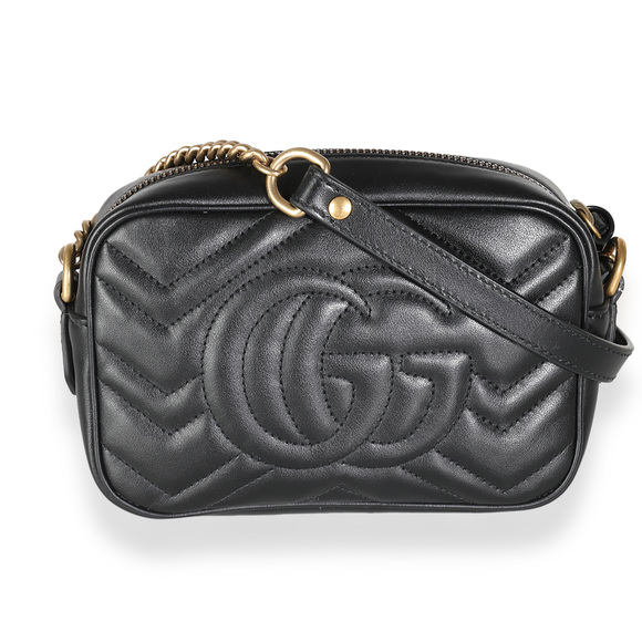 Gucci Black Matelasse Mini GG Marmont Camera Bag - Picture 2 of 8